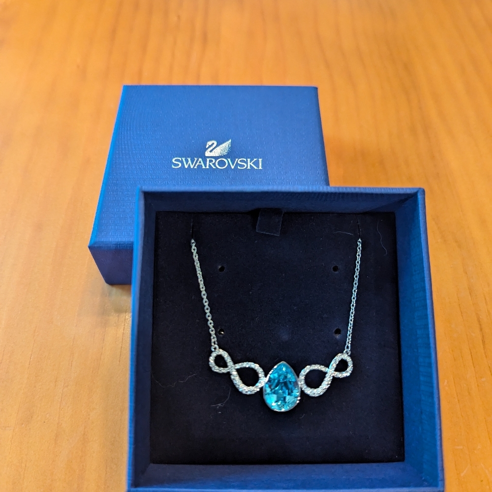 Swarovski Crystal Aqua Afire Necklace